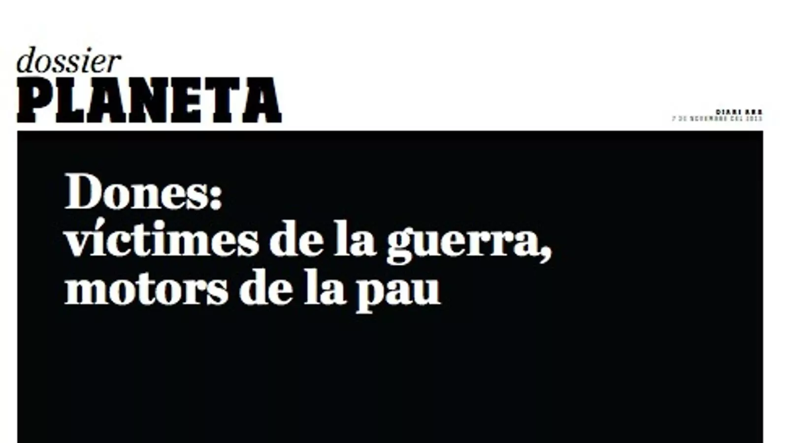 Portada del 'Planeta' sobre les dones i la guerra.