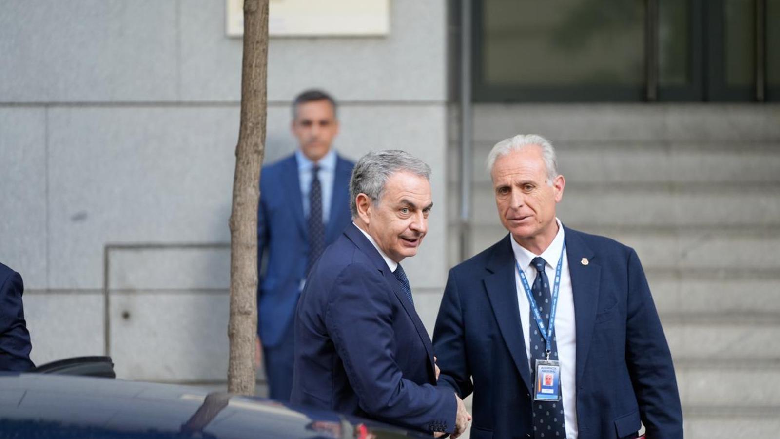 José Luis Rodríguez Zapatero arriving at the National Court on June 17 to testify as an investigated party