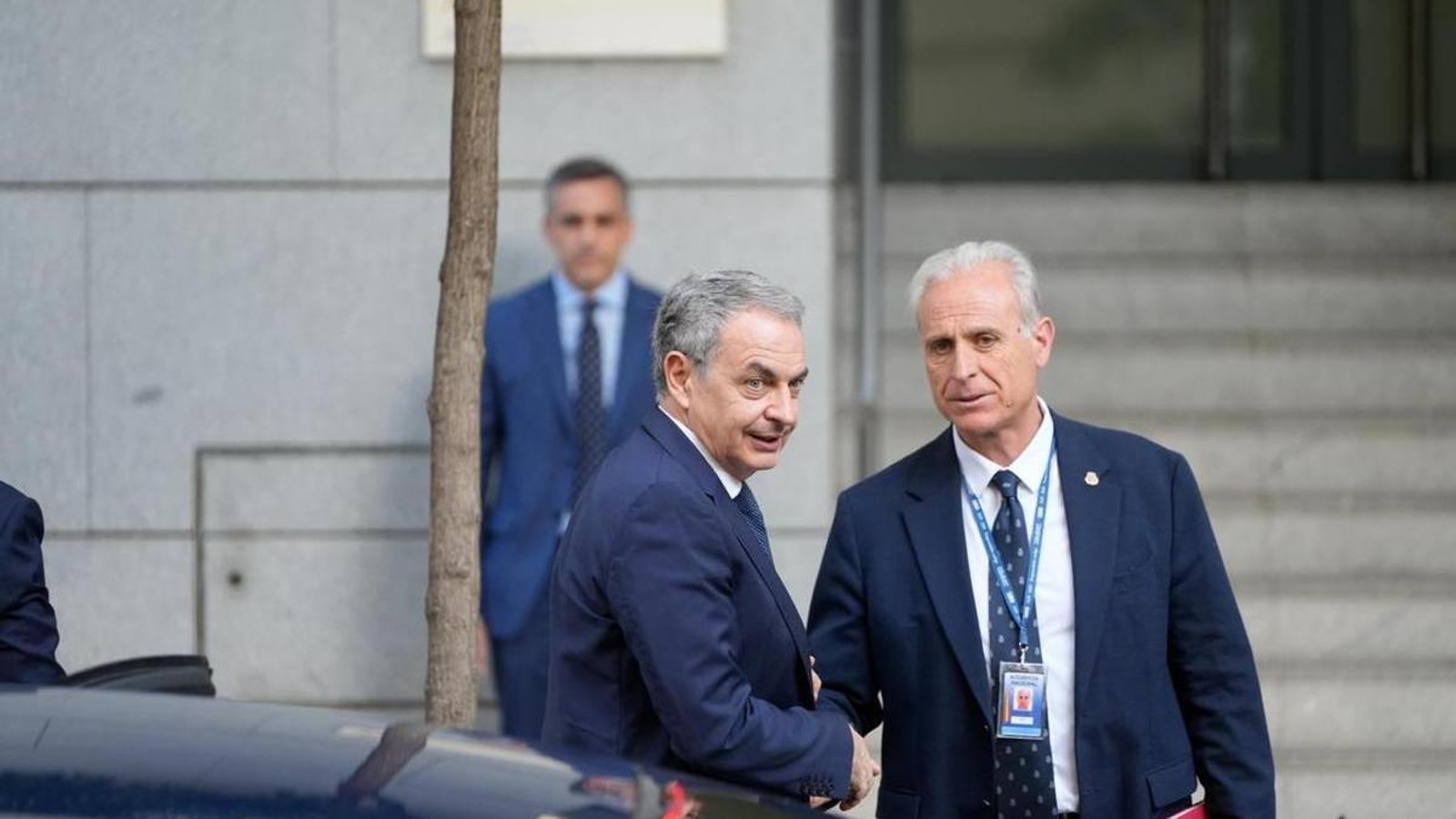 José Luis Rodríguez Zapatero arriving at the National Court on June 17 to testify as an investigated party