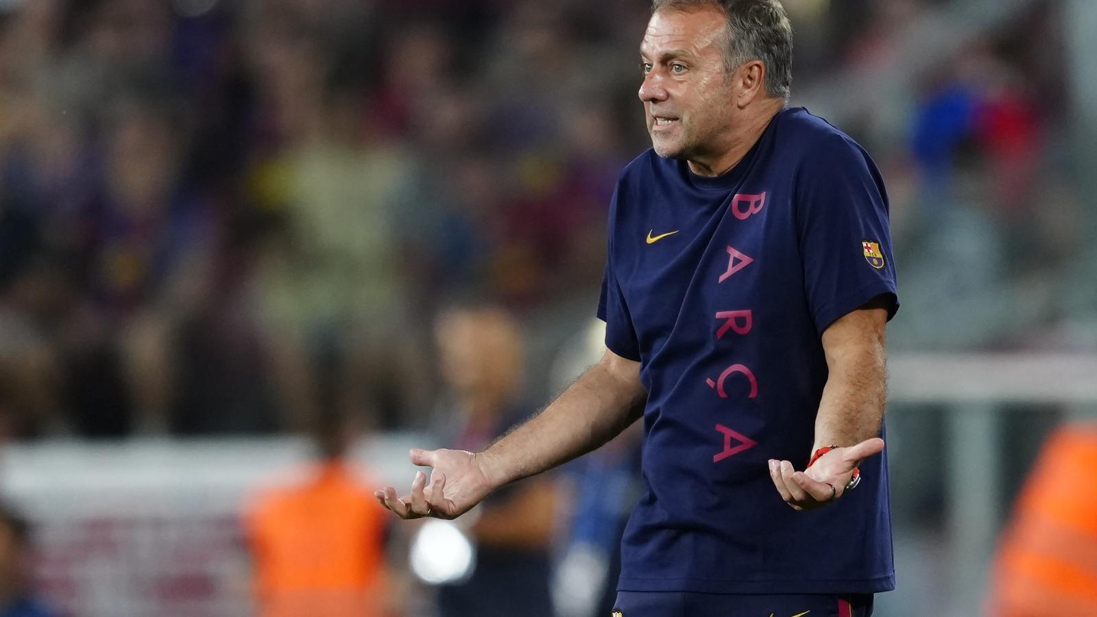 Hansi Flick, durante la disputa del Trofeo Joan Gamper