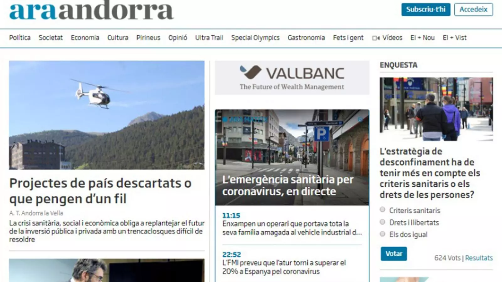 Capçalera de l'ARA Andorra.