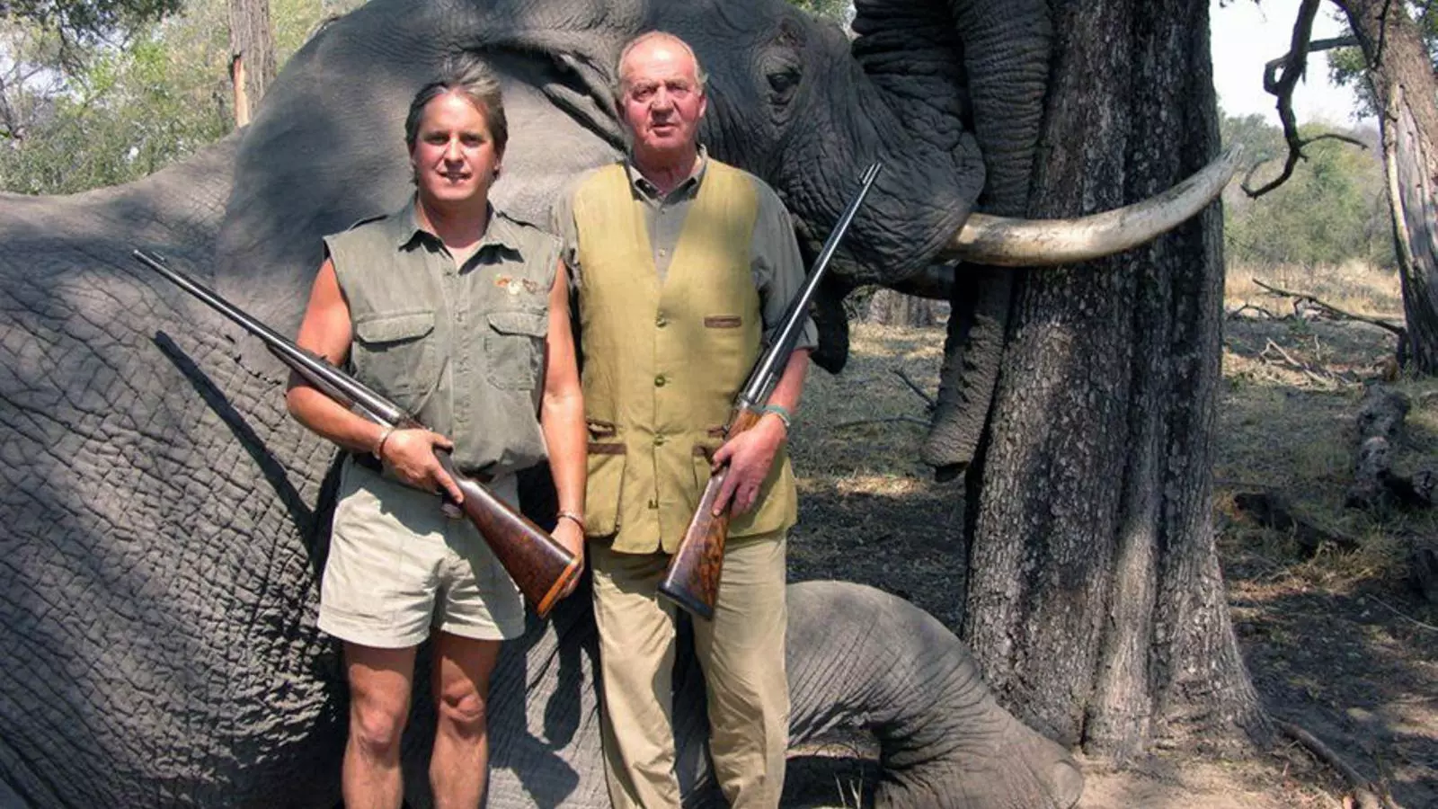 El rei Joan Carles durant la cacera d'elefants a Botswana / WEB DE RANN SAFARIS