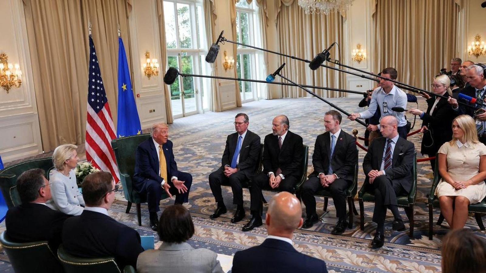 Donald Trump with the President of the European Commission, Ursula von der Leyen