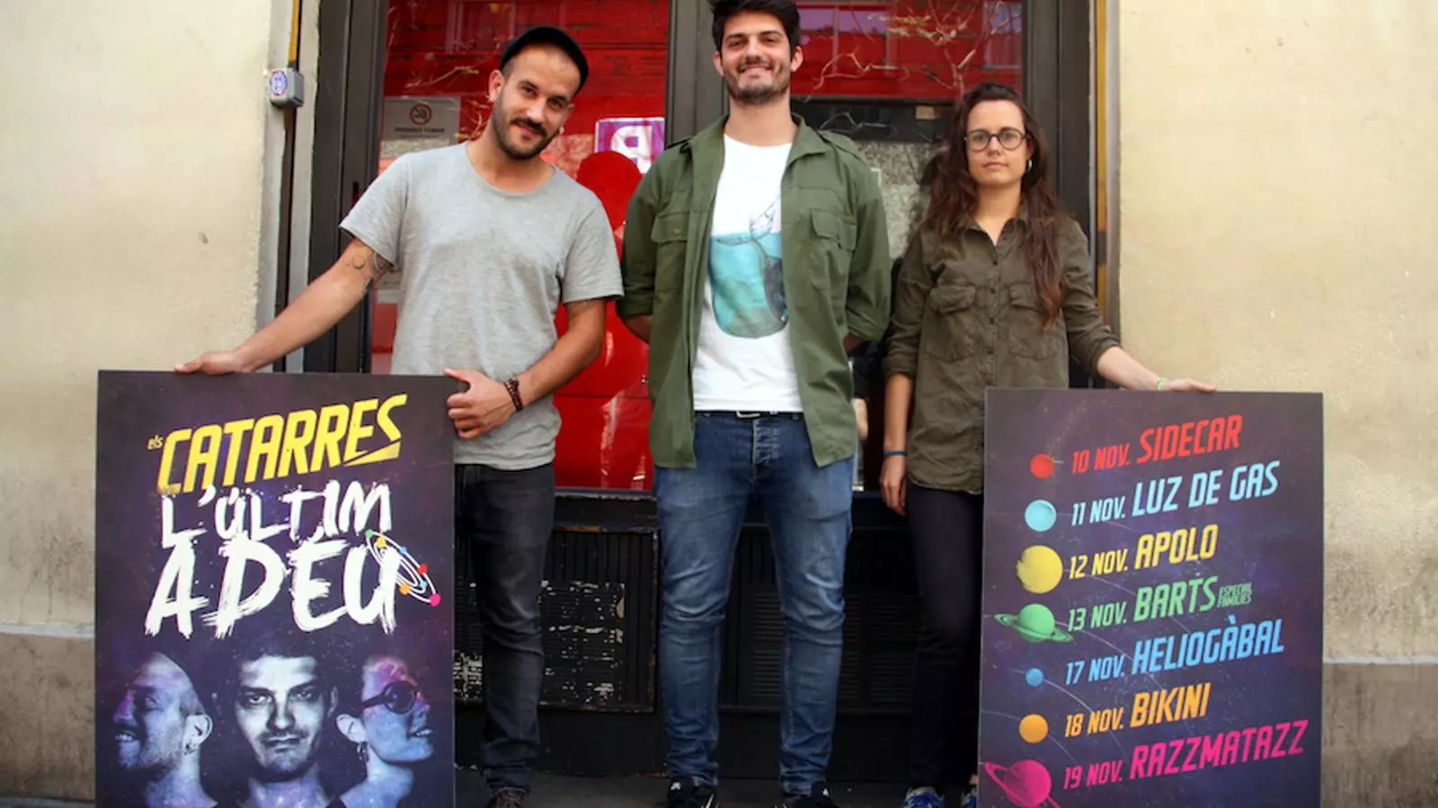 Els Catarres, Jan Riera, Èric Vergés i Roser Cruells, davant de l'Heliogàbal
