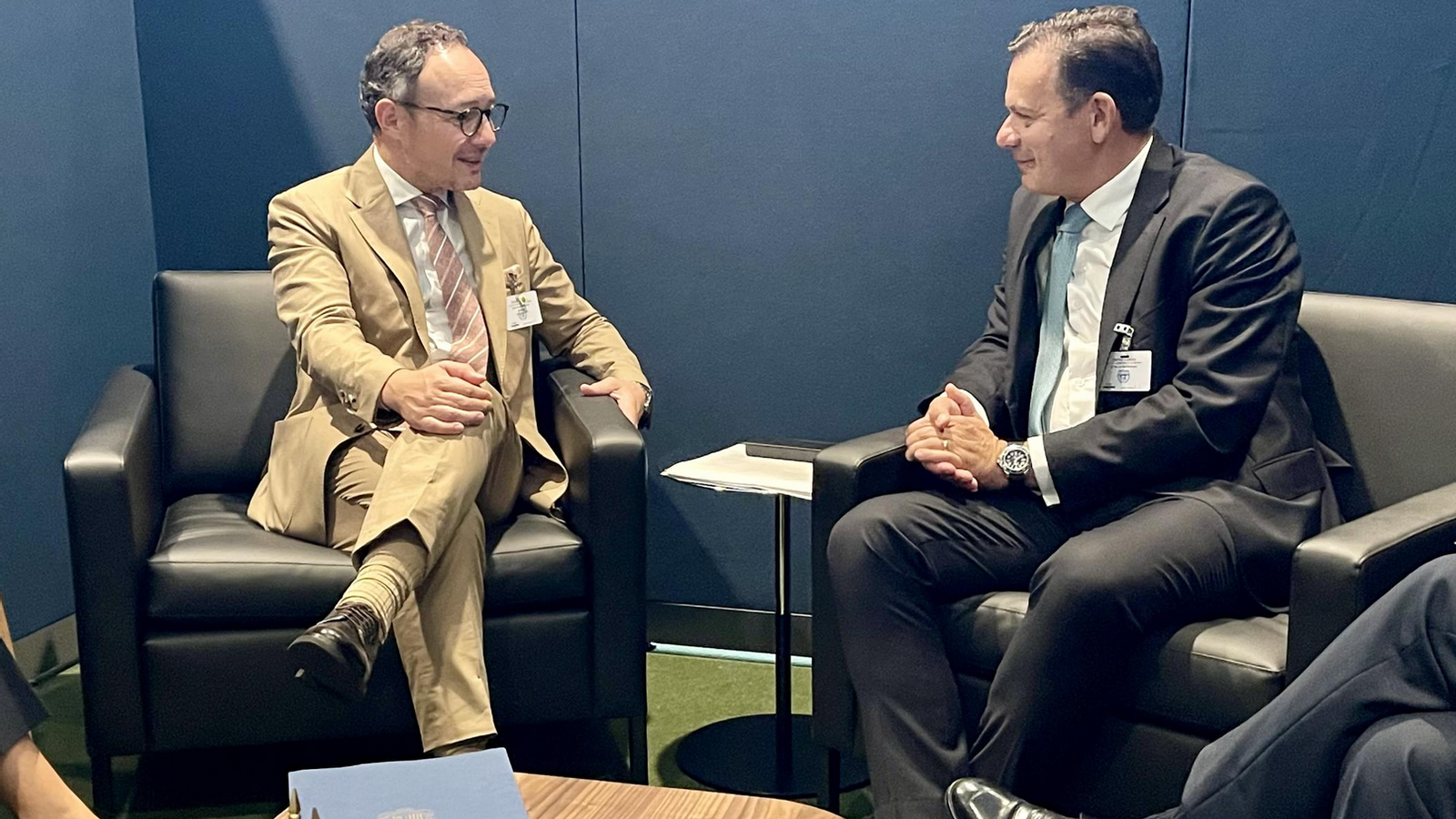 El primer ministre de Portugal, Luís Montenegro, en una reunió amb el cap de Govern, Xavier Espot.