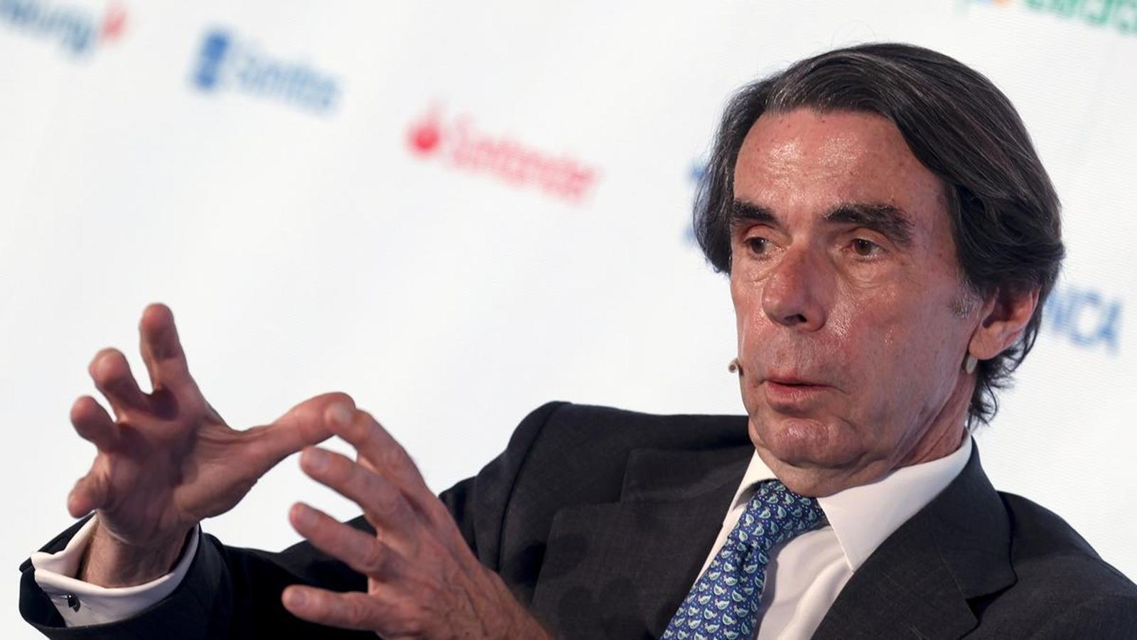 El expresidente del gobierno español José María Aznar el 19 de mayo en Alcalá de Henares.