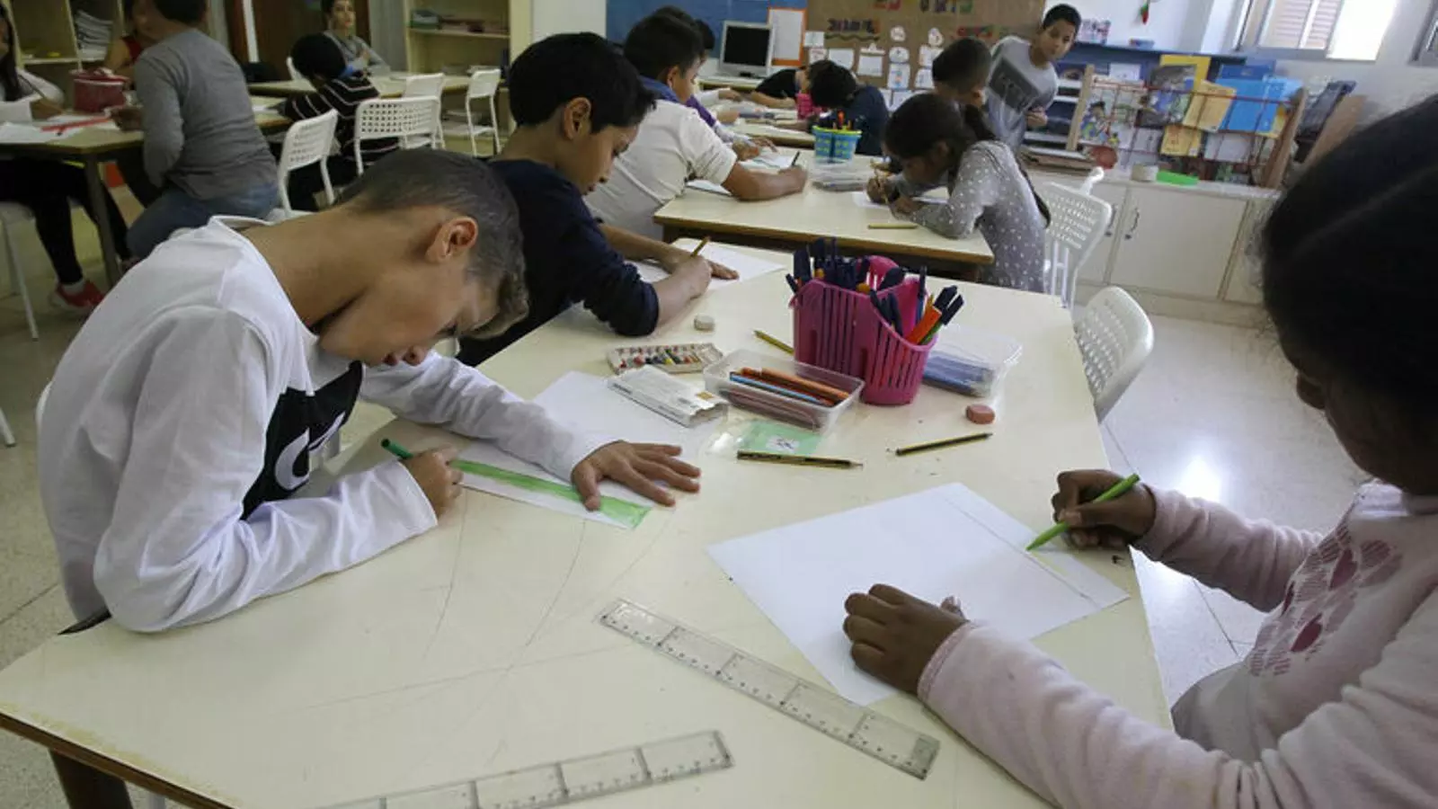 Imatge d'arxiu dels alumnes del CEIP Pintor