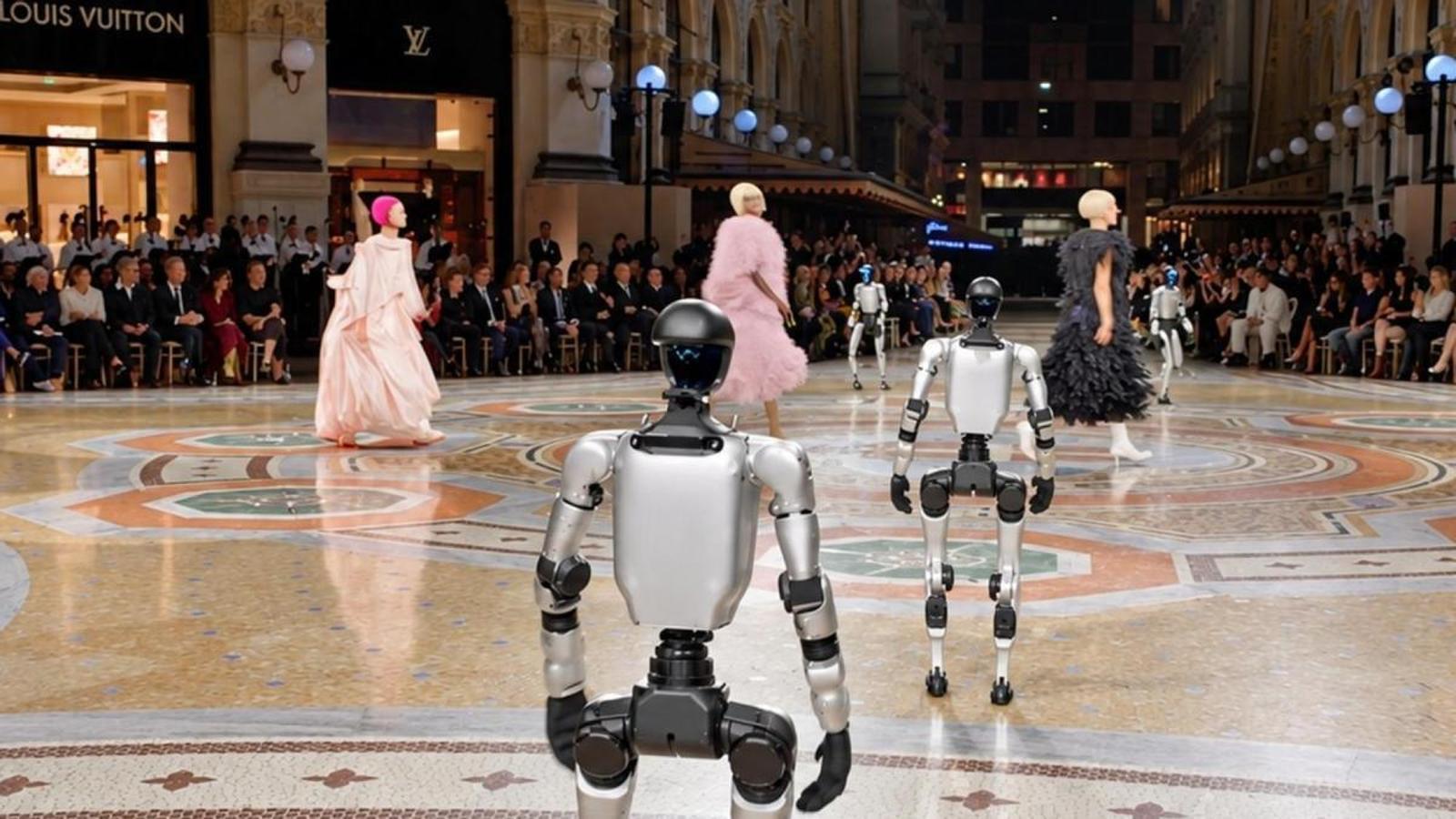 Imagen de los robots en el desfile