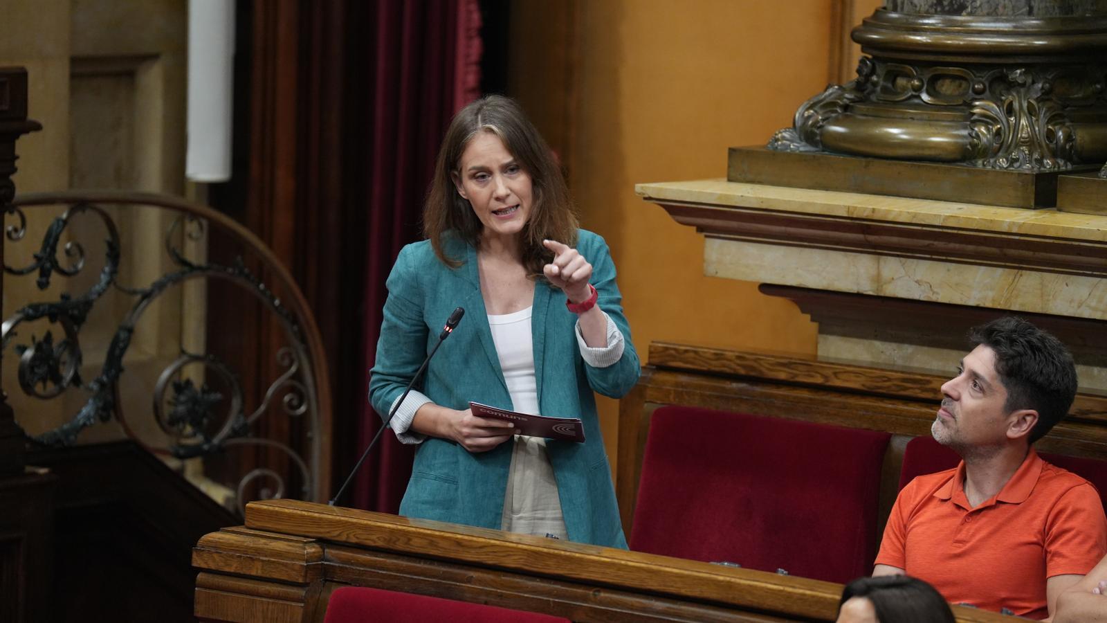 La presidenta de Comuns, Jéssica Albiach, en el Parlament de Catalunya en una imagen de archivo.