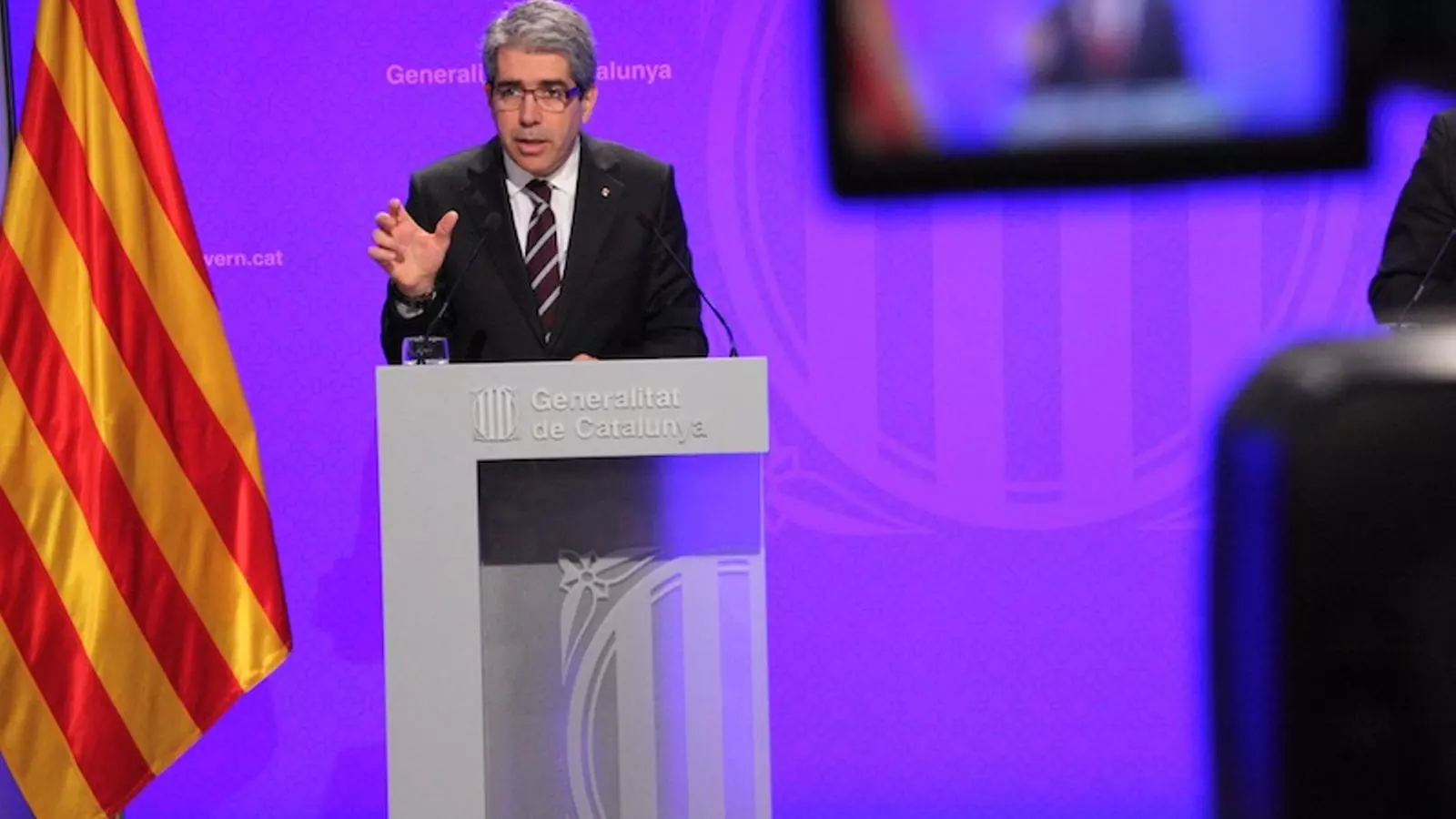 El conseller de la Presidència, Francesc Homs, aquest dimarts en roda de premsa / ACN