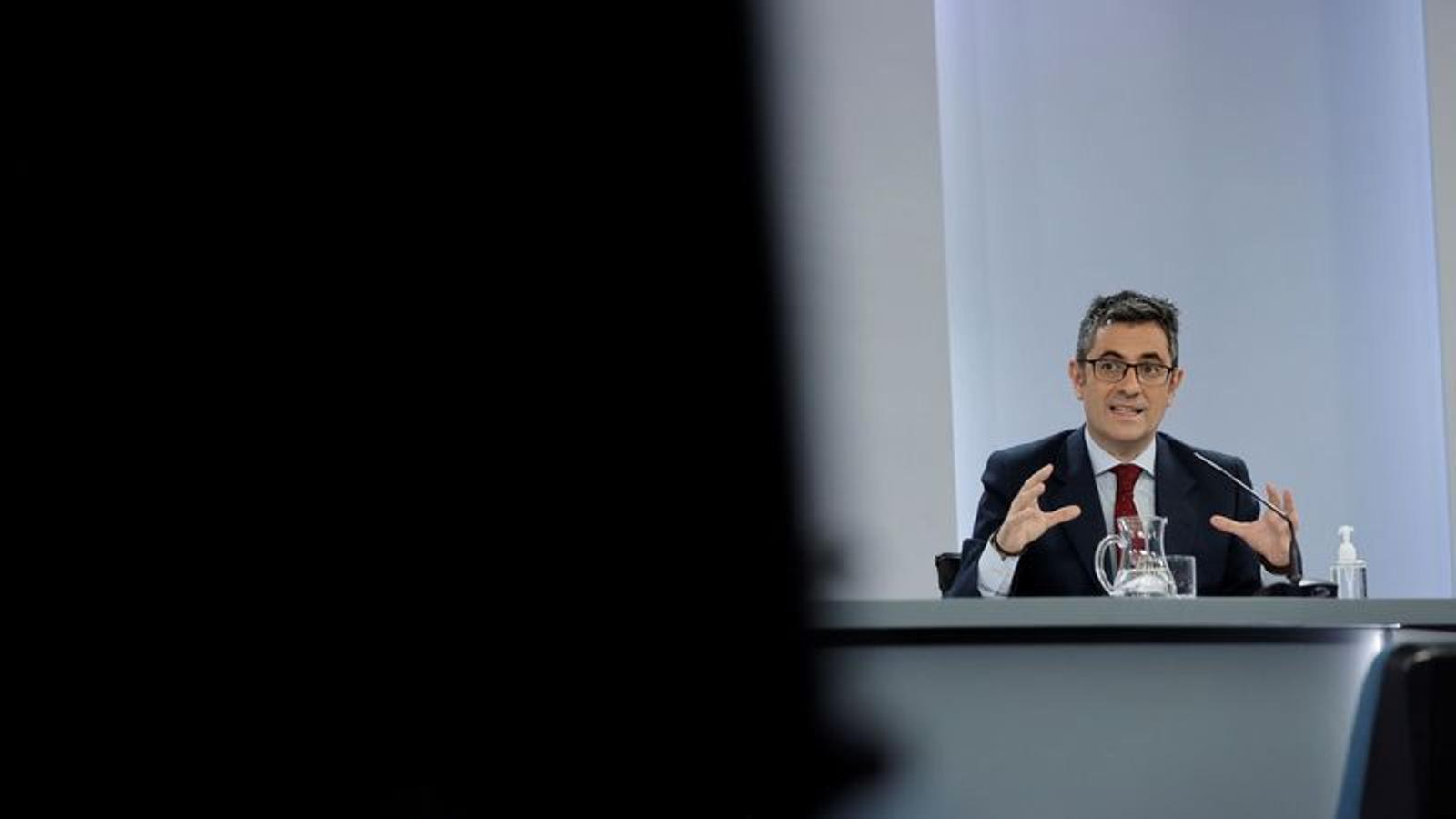 El ministre de Presidència, Félix Bolaños.