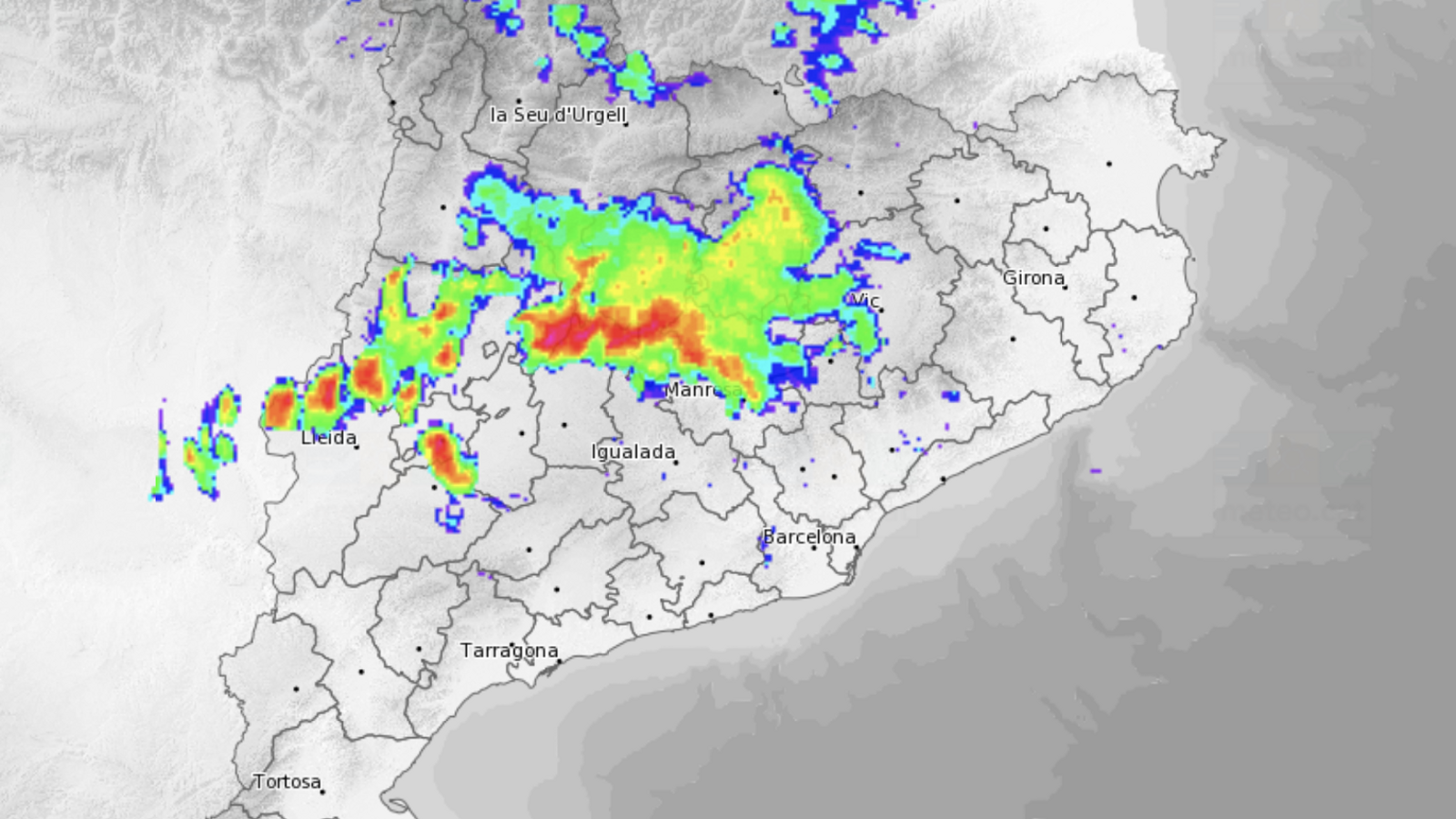 Imatge del radar a les 18.45 h