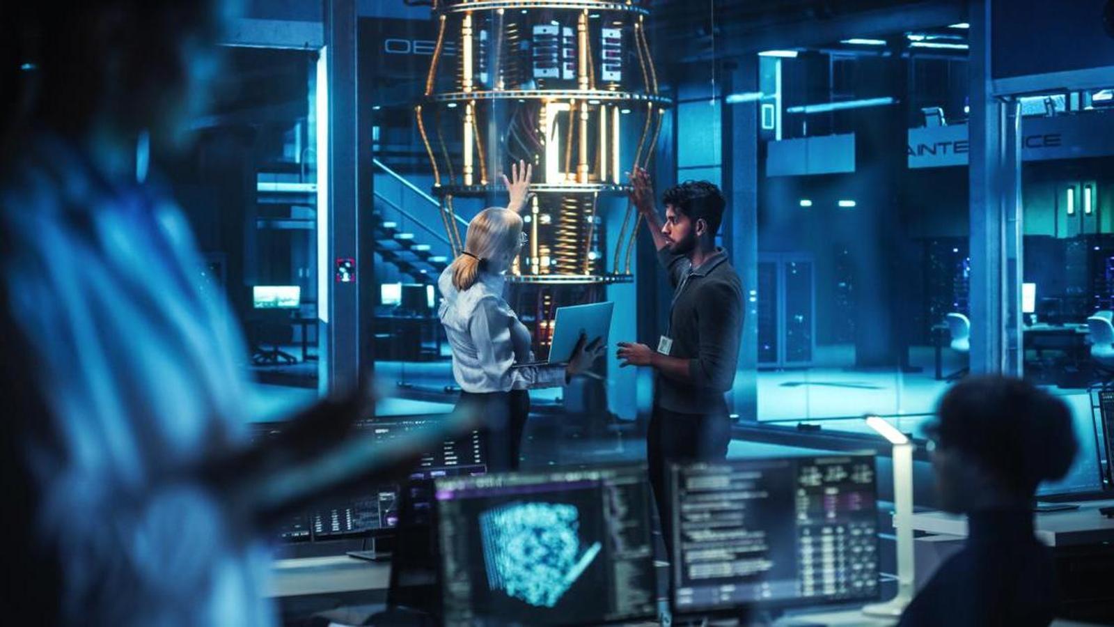 Scientists converse about the quantum computer.