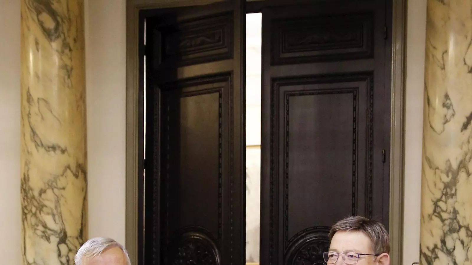 L'alcalde de València, Joan Ribó, i el president de la Generalitat Valenciana, Ximo Puig, s'han reunit avui a l'Ajuntament de la ciutat.