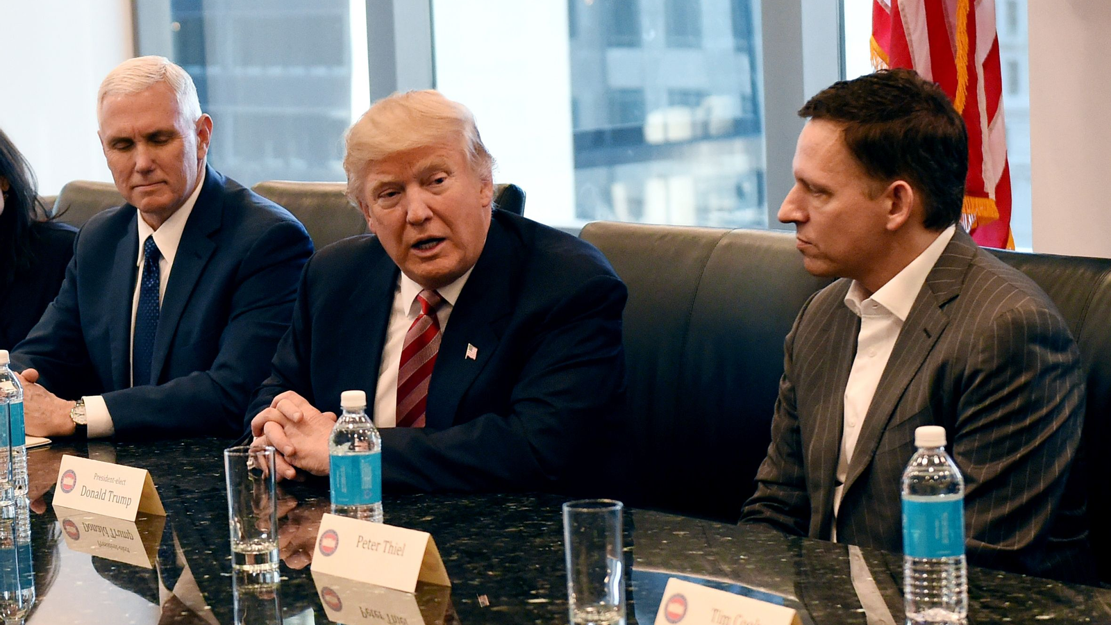 Donald Trump and Peter Thiel in a file image.