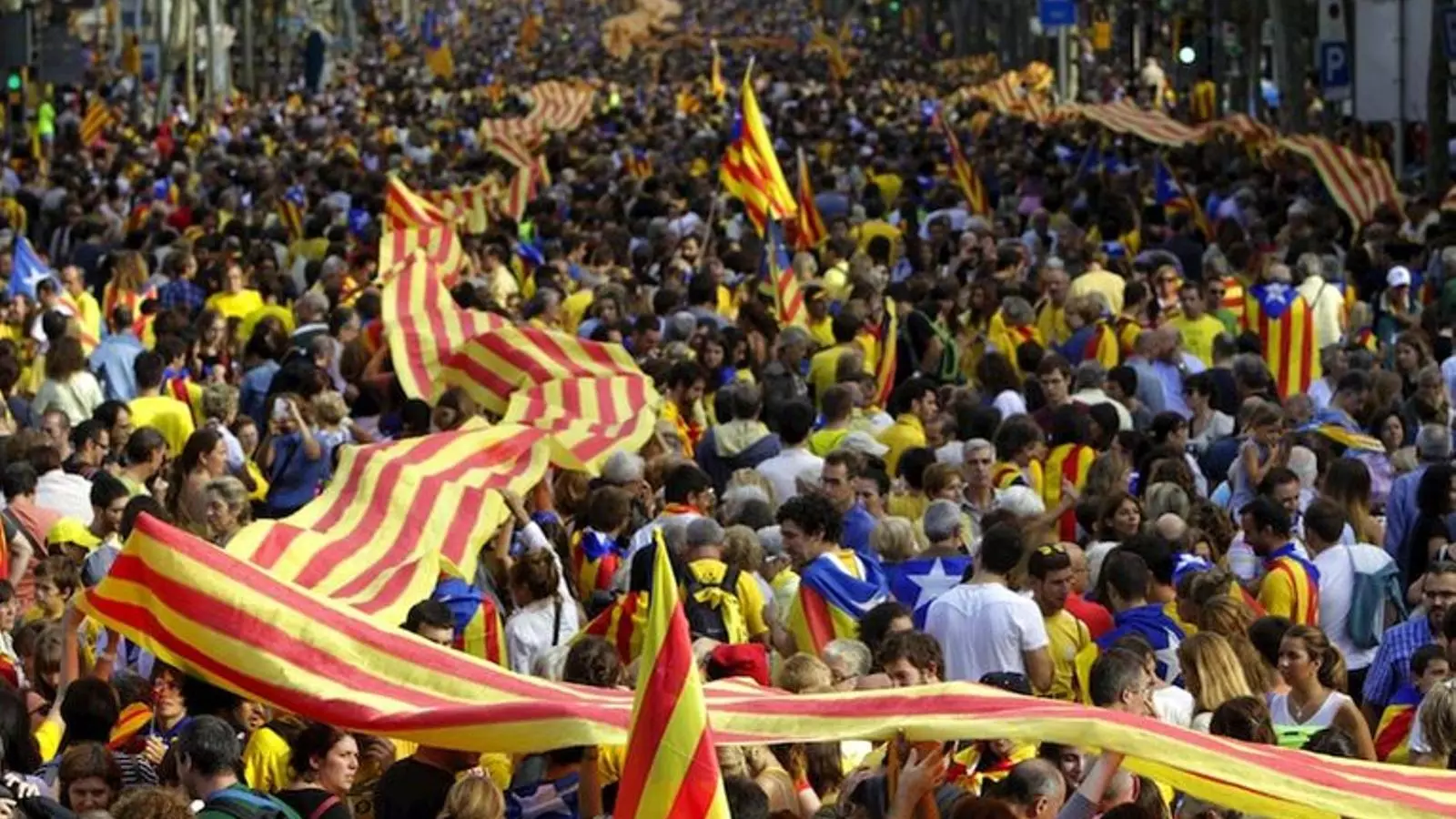 L?ANC ha impulsat les mobilitzacions més grans de la història del país els últims anys. A la imatge, la Via Catalana del 2013 al seu pas per Barcelona / EFE / EFE