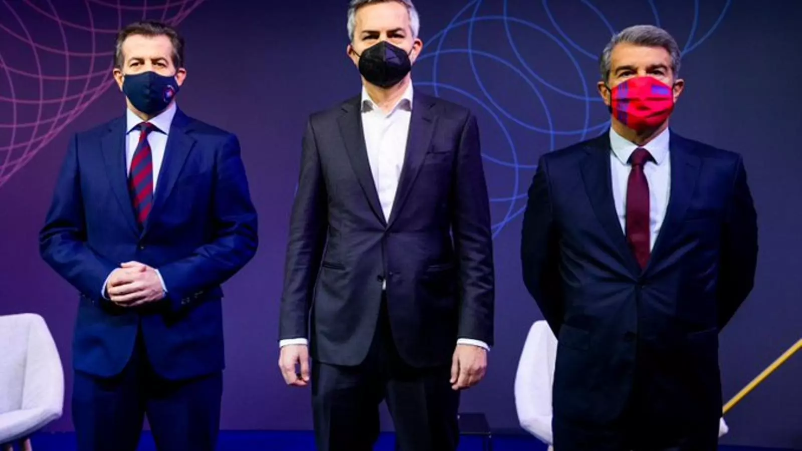 Toni Freixa, Víctor Font i Joan Laporta