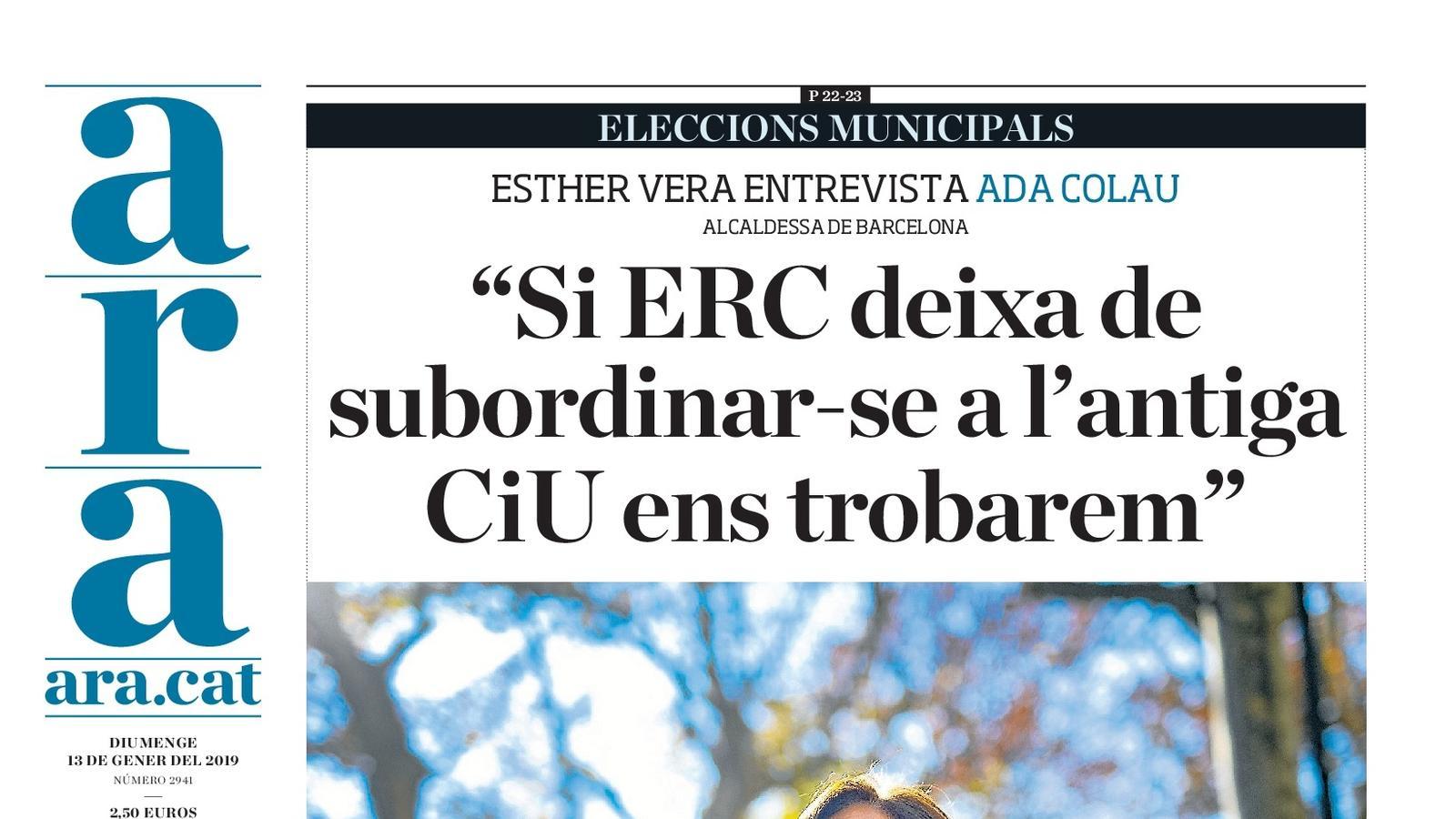 «Colau: "Si ERC deixa de subordinar-se a l'antiga CiU ens trobarem"»