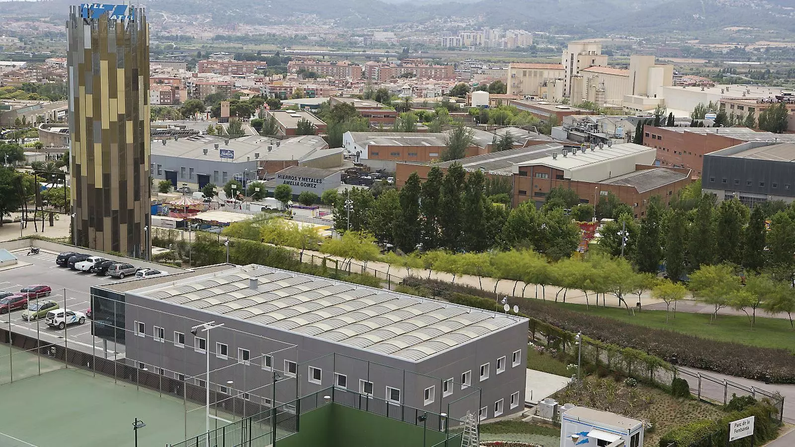 Imatge aèria de la seu d’Aigües Ter Llobregat.
