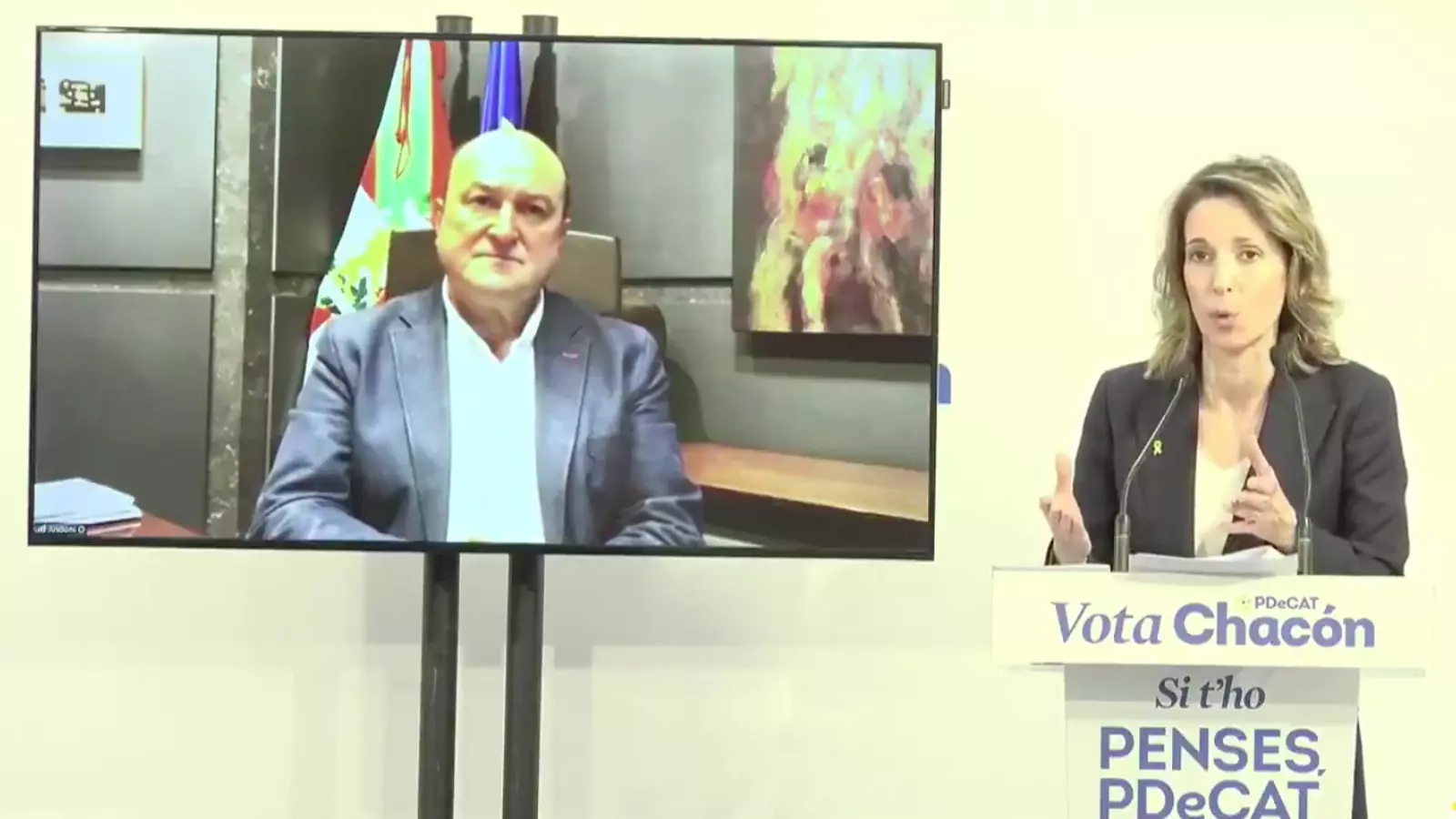 Conversa entre Àngels Chacón (PDECat) i Andoni Ortuzar (PNB)