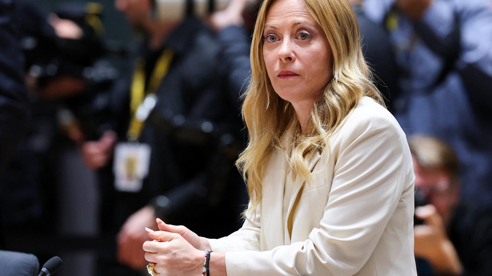 The Italian Prime Minister, Giorgia Meloni, at the summit of European Union leaders in Brussels, Belgium, last week.
