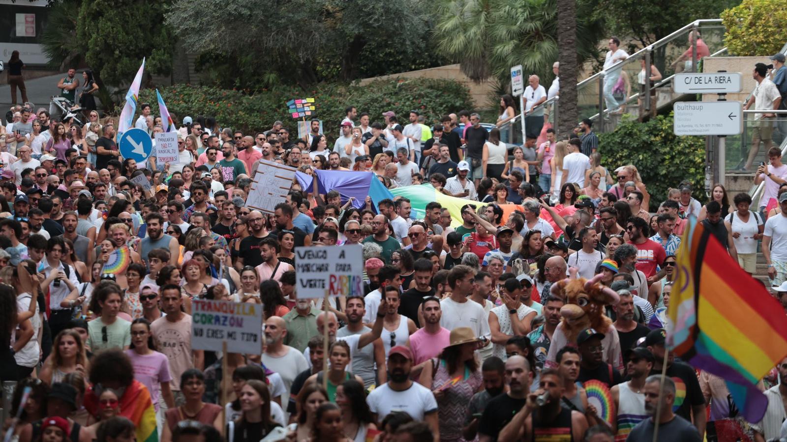 La manifestació convocada per Ben Amics, amb més de 2.000 assistents, ha arribat fins a la plaça de Cort.