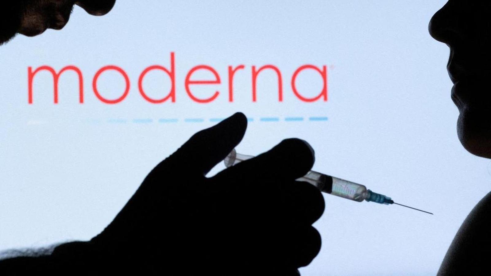 A person gets a Moderna vaccine in a stock image.