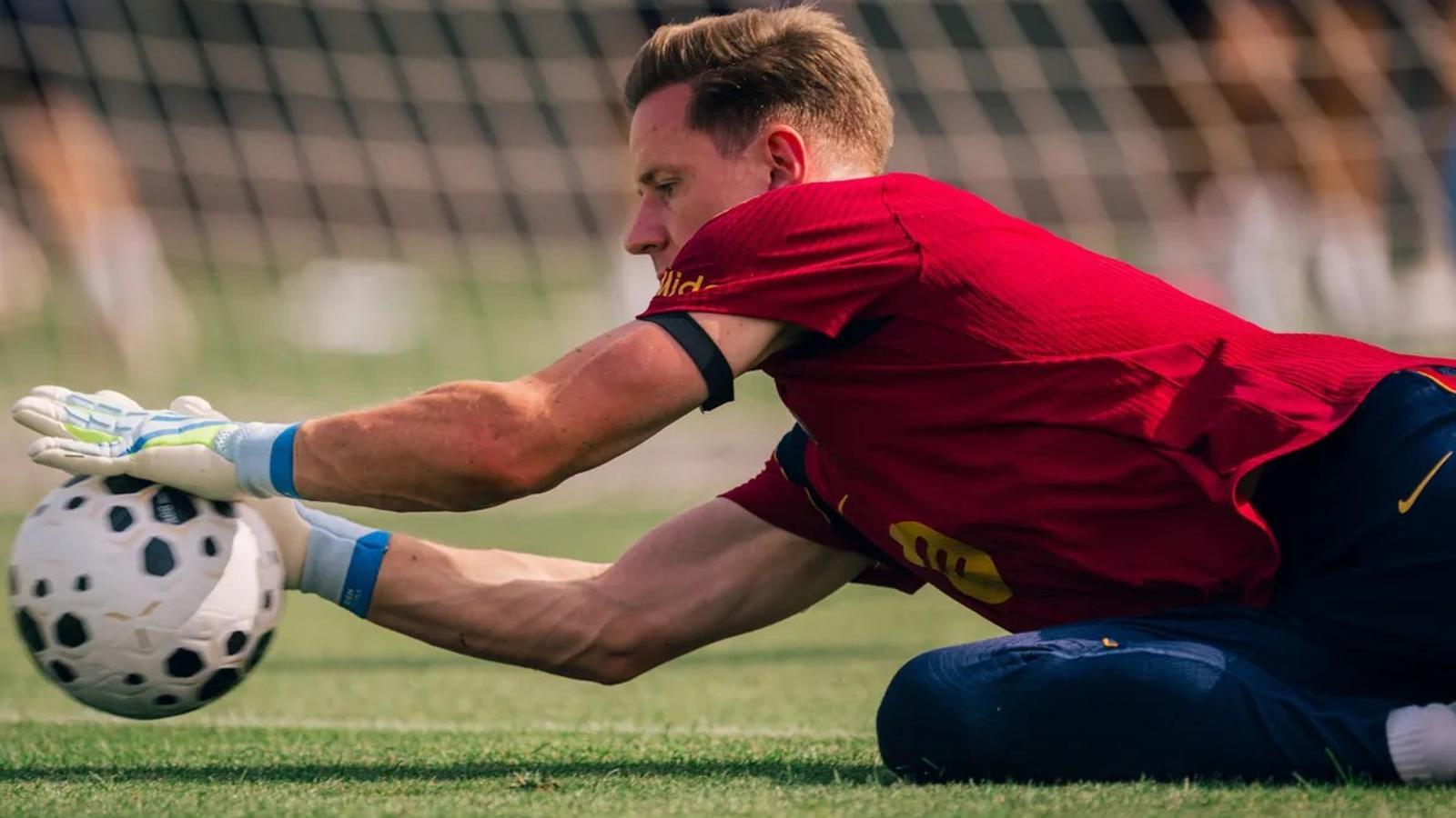 Marc-André ter Stegen, entrenando en la Ciudad Deportiva