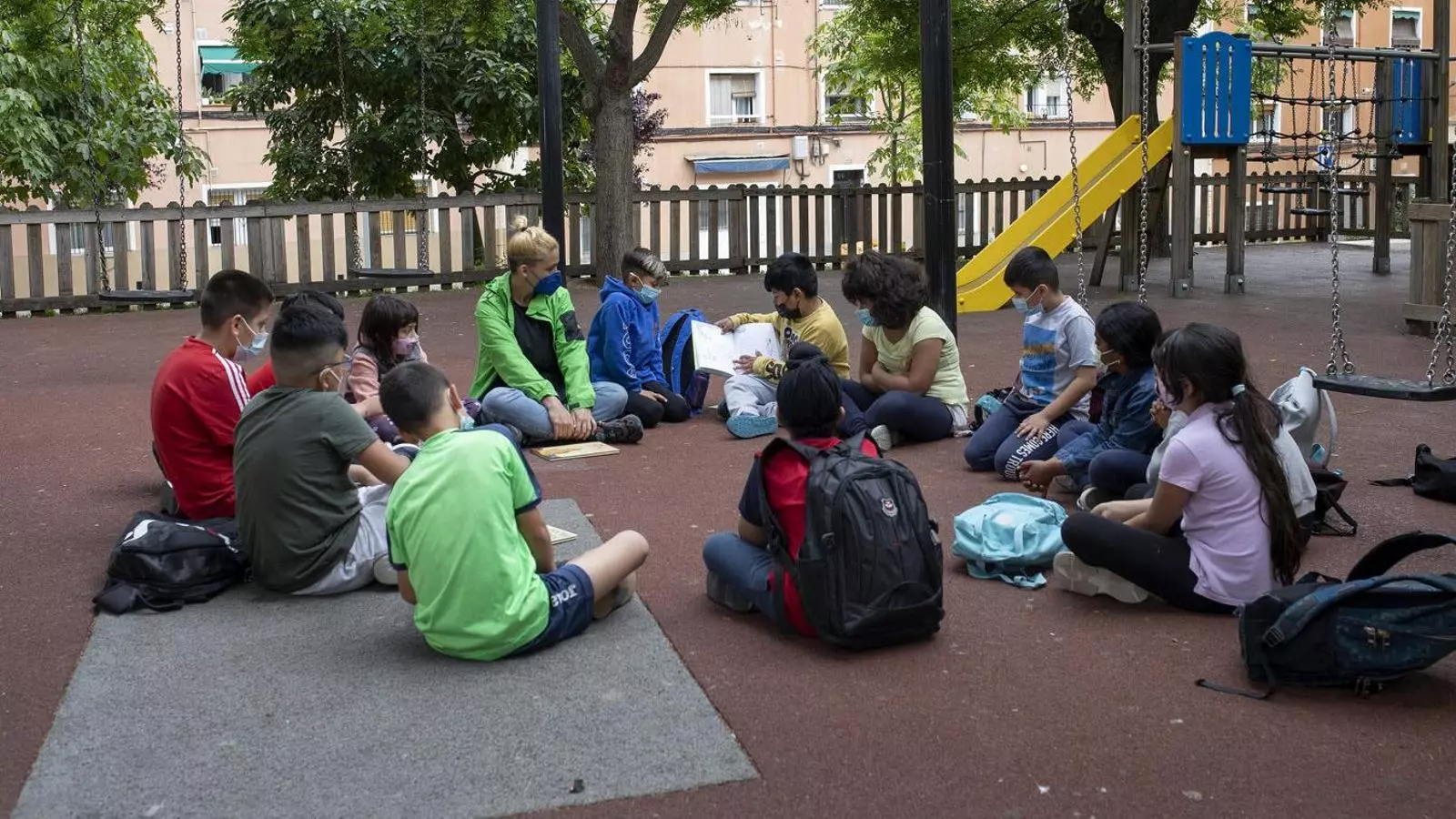 Un grup d’alumnes en una escola de Barcelona.