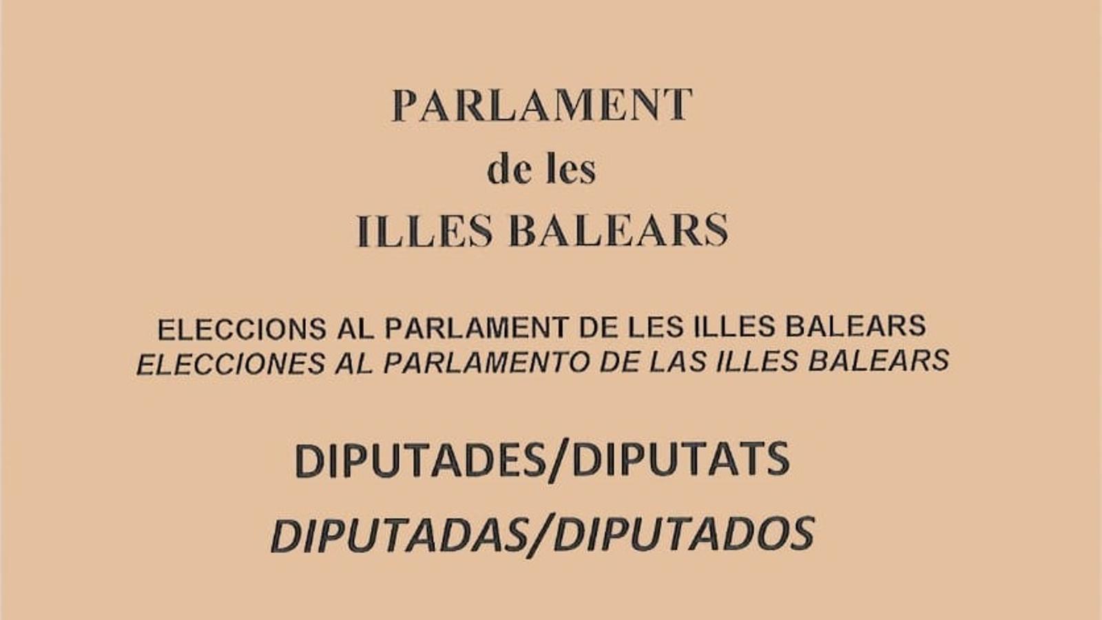 Els balears podran triar per primera vegada "diputades i diputats"