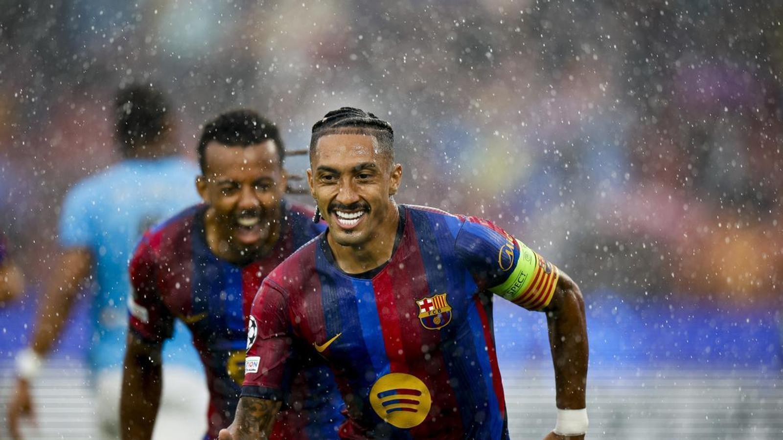 Raphinha has scored the first goal against Feyenoord