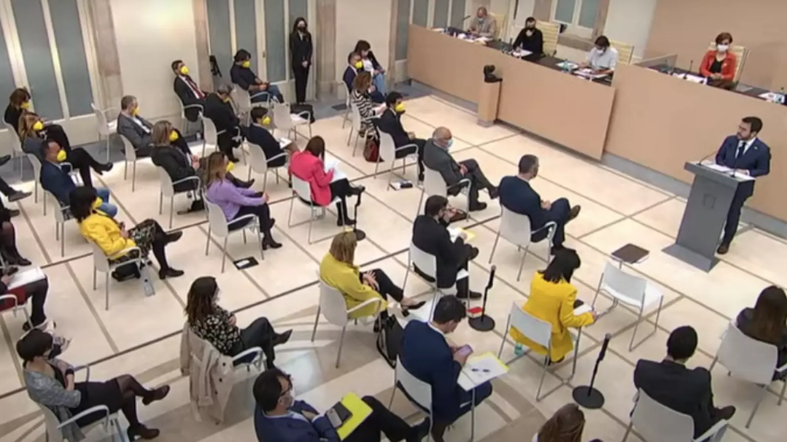 Aerial image of the second debate of investiture to the Parliament