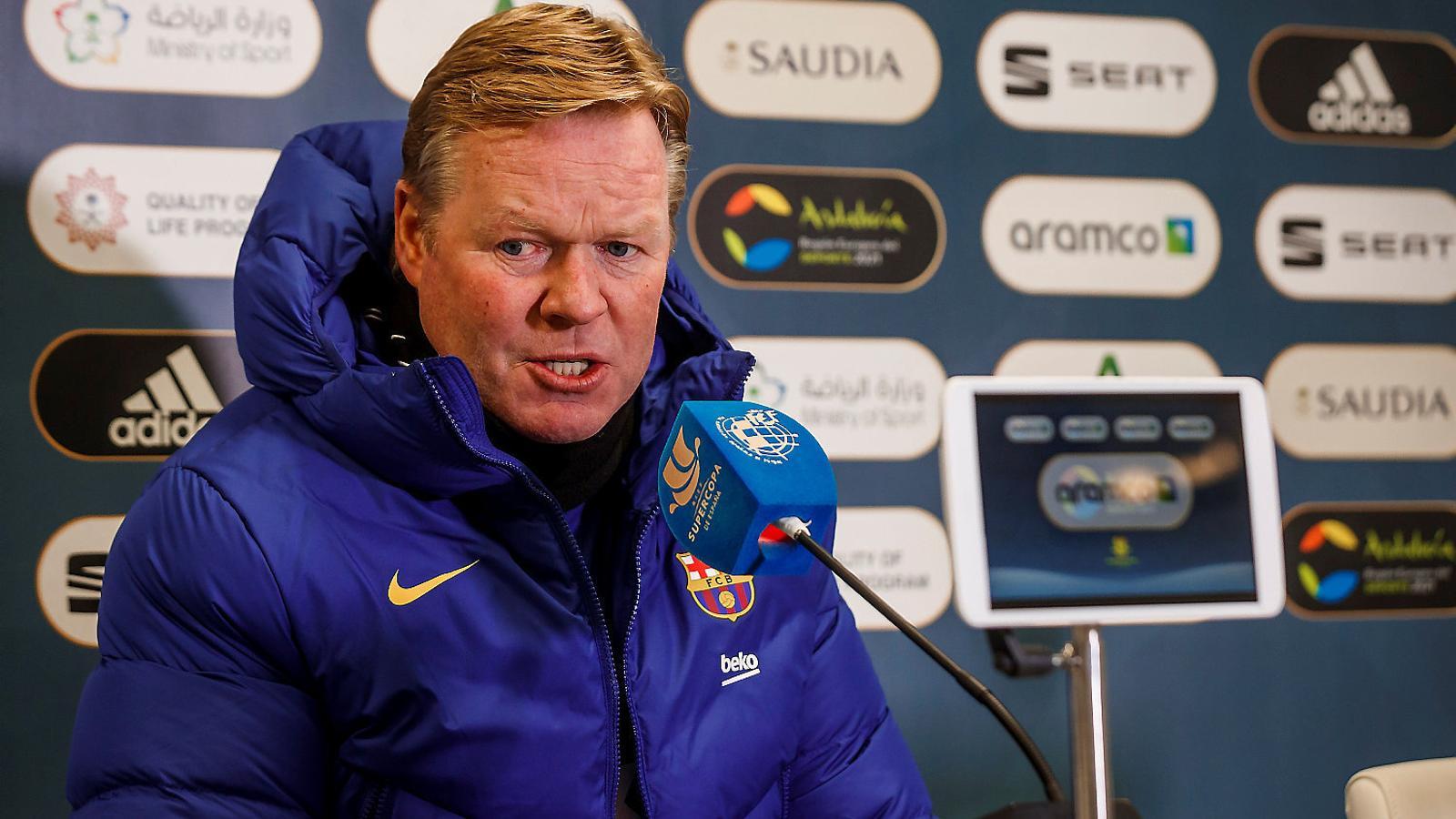 Ronald Koeman durant la roda de premsa a Còrdova.