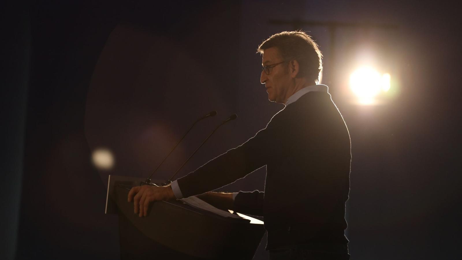 El president del PP, Alberto Núñez Feijóo, aquest dissabte a Palma.