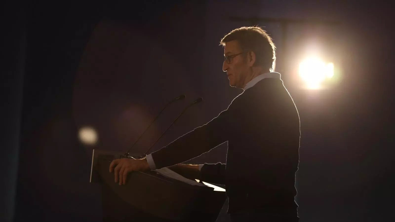 El president del PP, Alberto Núñez Feijóo, aquest dissabte a Palma.