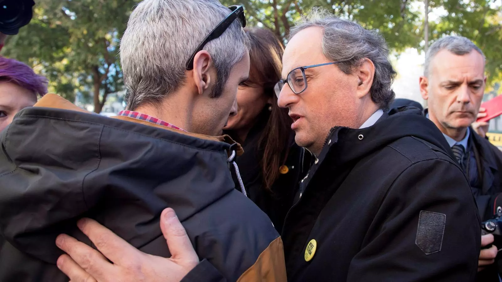 El president de la Generalitat, Quim Torra, ha acompanyat Roger Español als jutjats aquest divendres