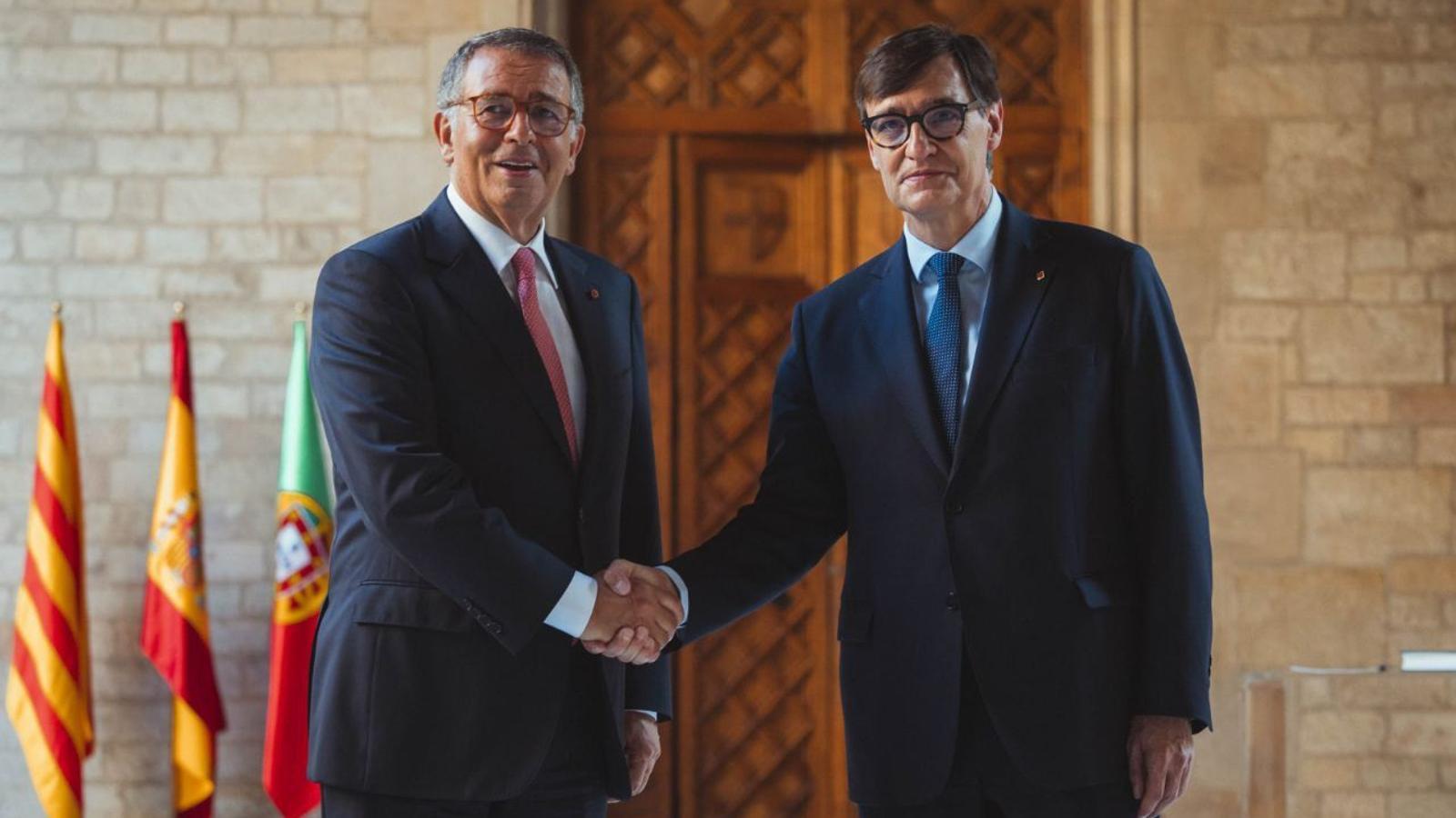 The President of the Generalitat, Salvador Illa, with the President of Portugal, António José Seguro