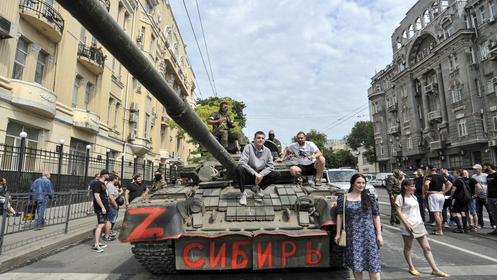 A Wagner group tank in Rostov.