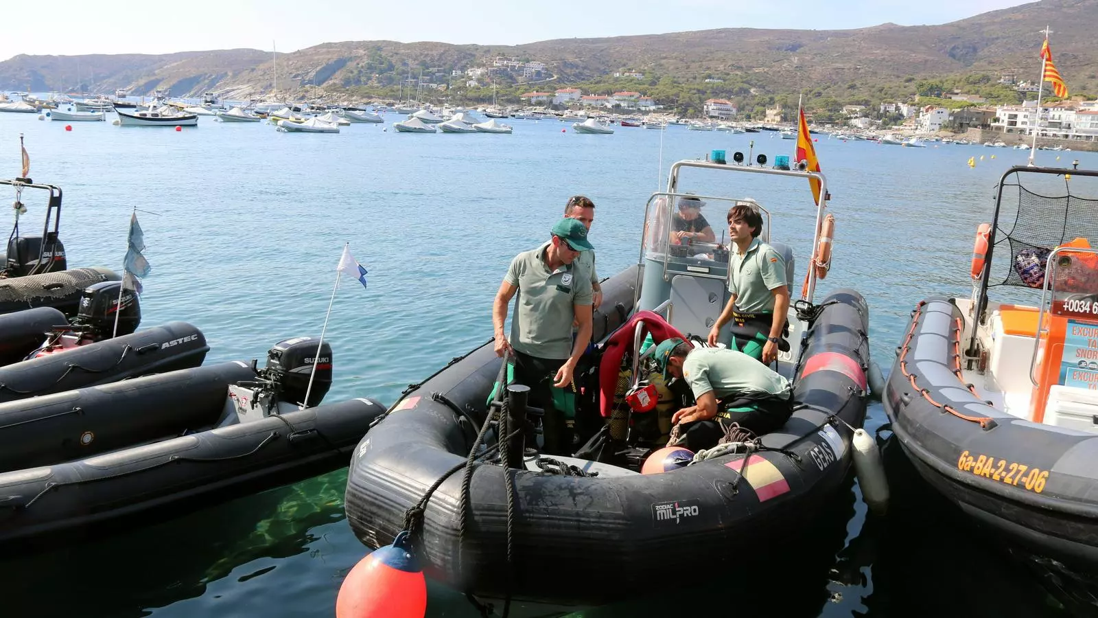 Efectius de la Guàrdia Civil a Cadaqués que han participat en el dispositiu de recerca