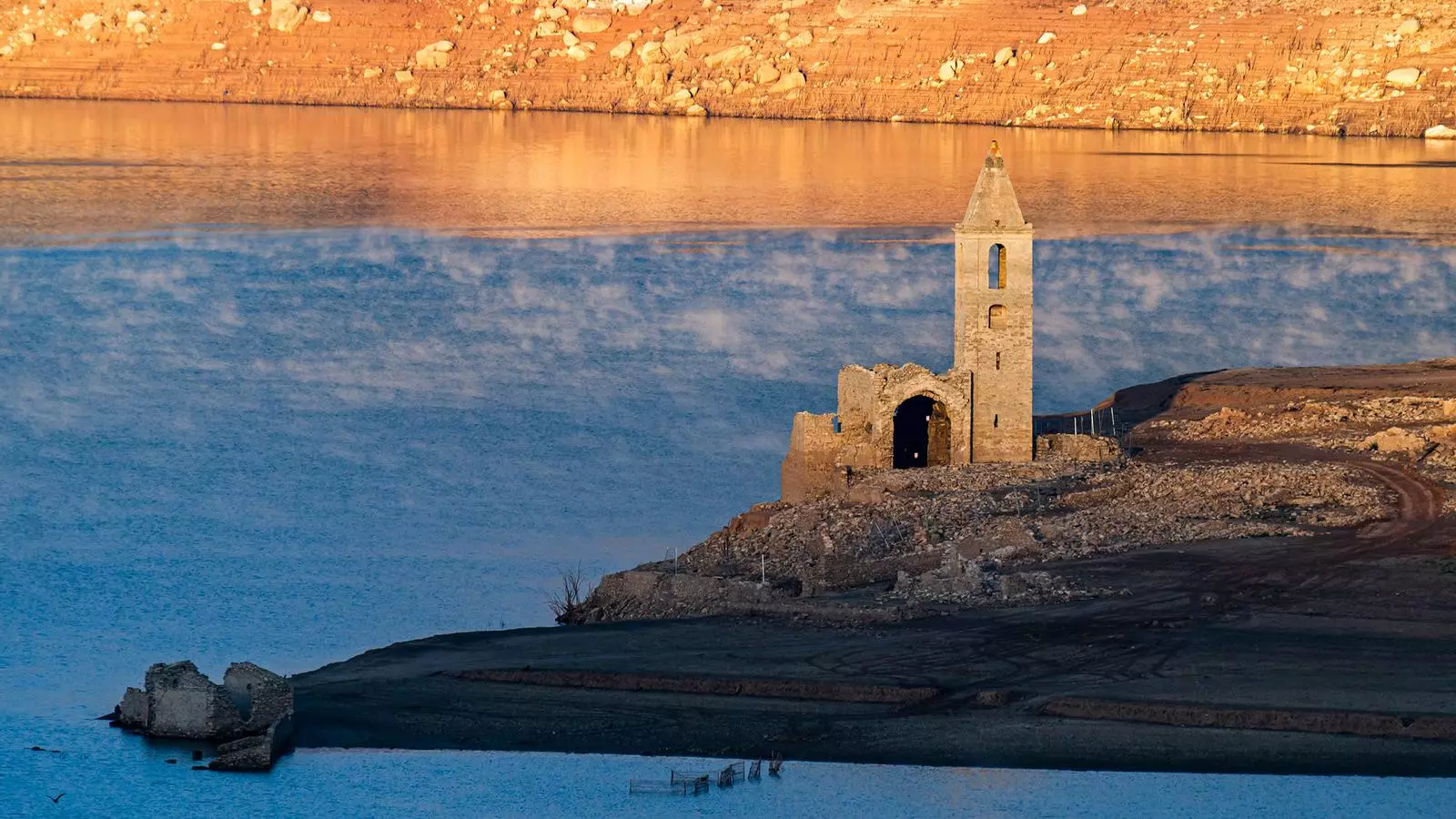 El pantà de Sau, ben buit ahir