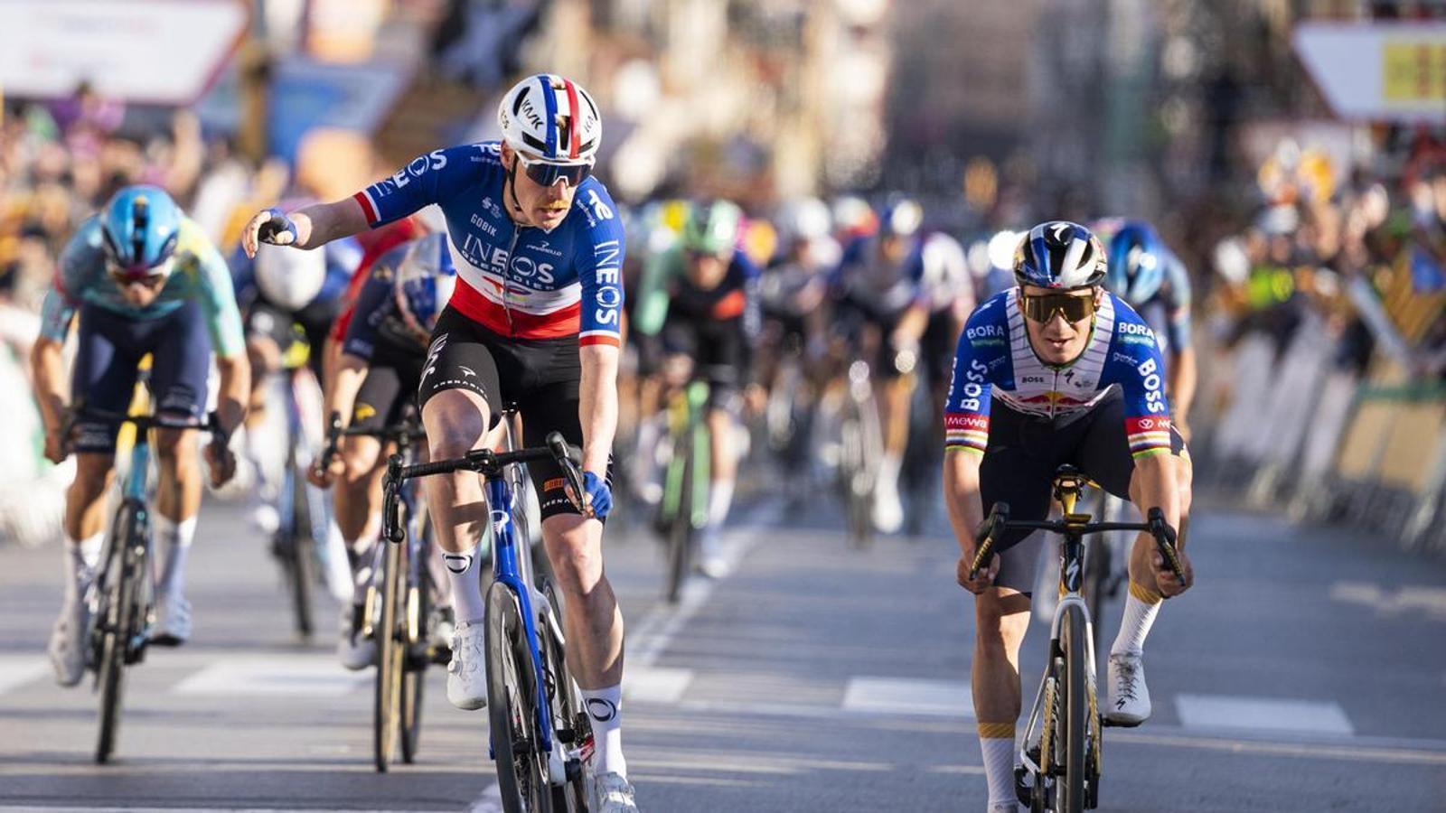 Frenchman Dorian Godon, first leader of the Tour of Catalonia cycling race