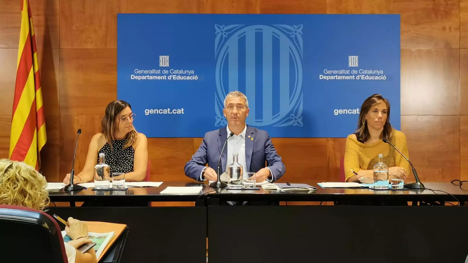 El conseller Josep Gonzàlez-Cambray durant la roda de premsa de presentació del nou curs escolar