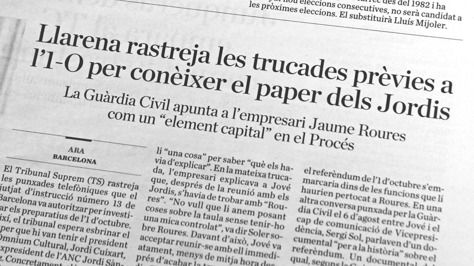 L'anàlisi d'Antoni Bassas: "Roures i l'enaltiment de l'1 d'octubre"