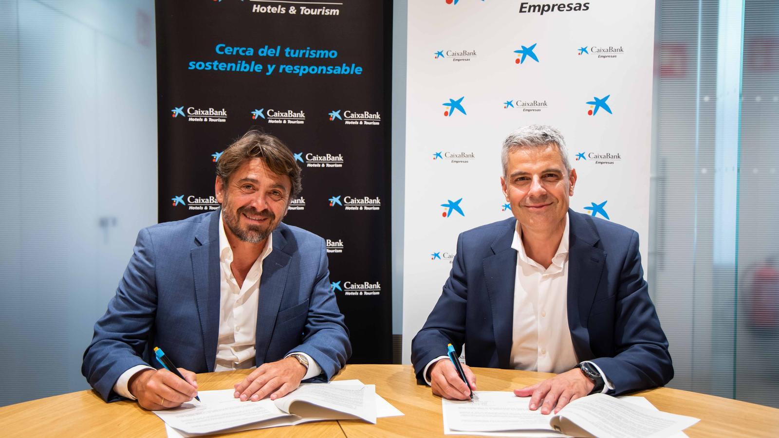 The president of CEHAT, Jorge Marichal, and the director of CaixaBank Empreses, Marc Benhamou