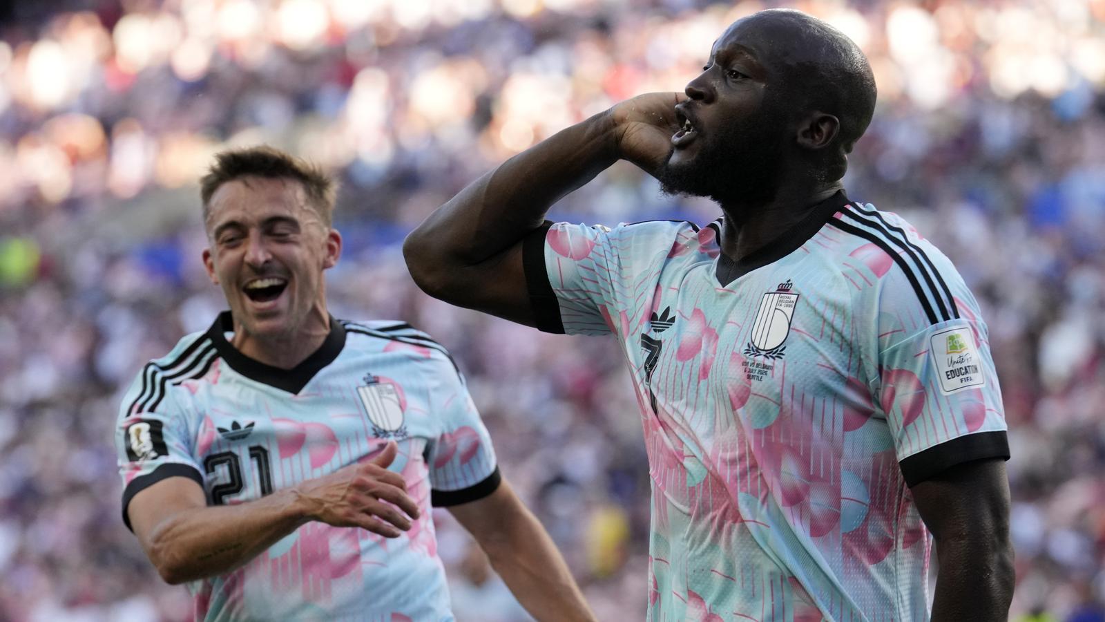 Lukaku celebrando el último gol belga.