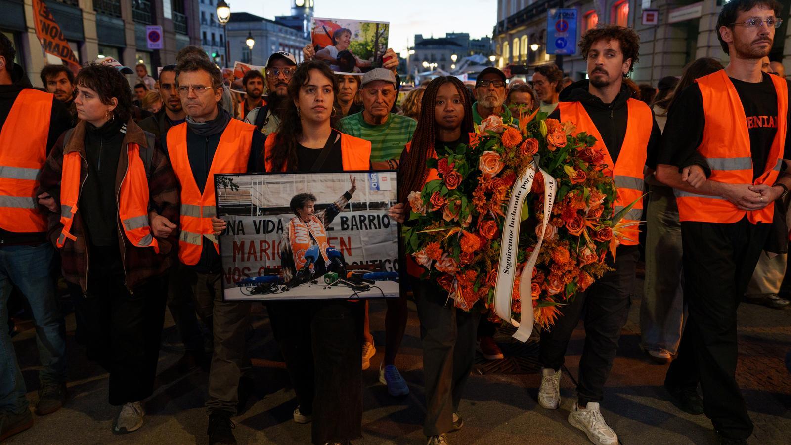Demonstration in Madrid in tribute to Maricarmen, the 87-year-old woman evicted who died a few days later, on October 8, 2026.
