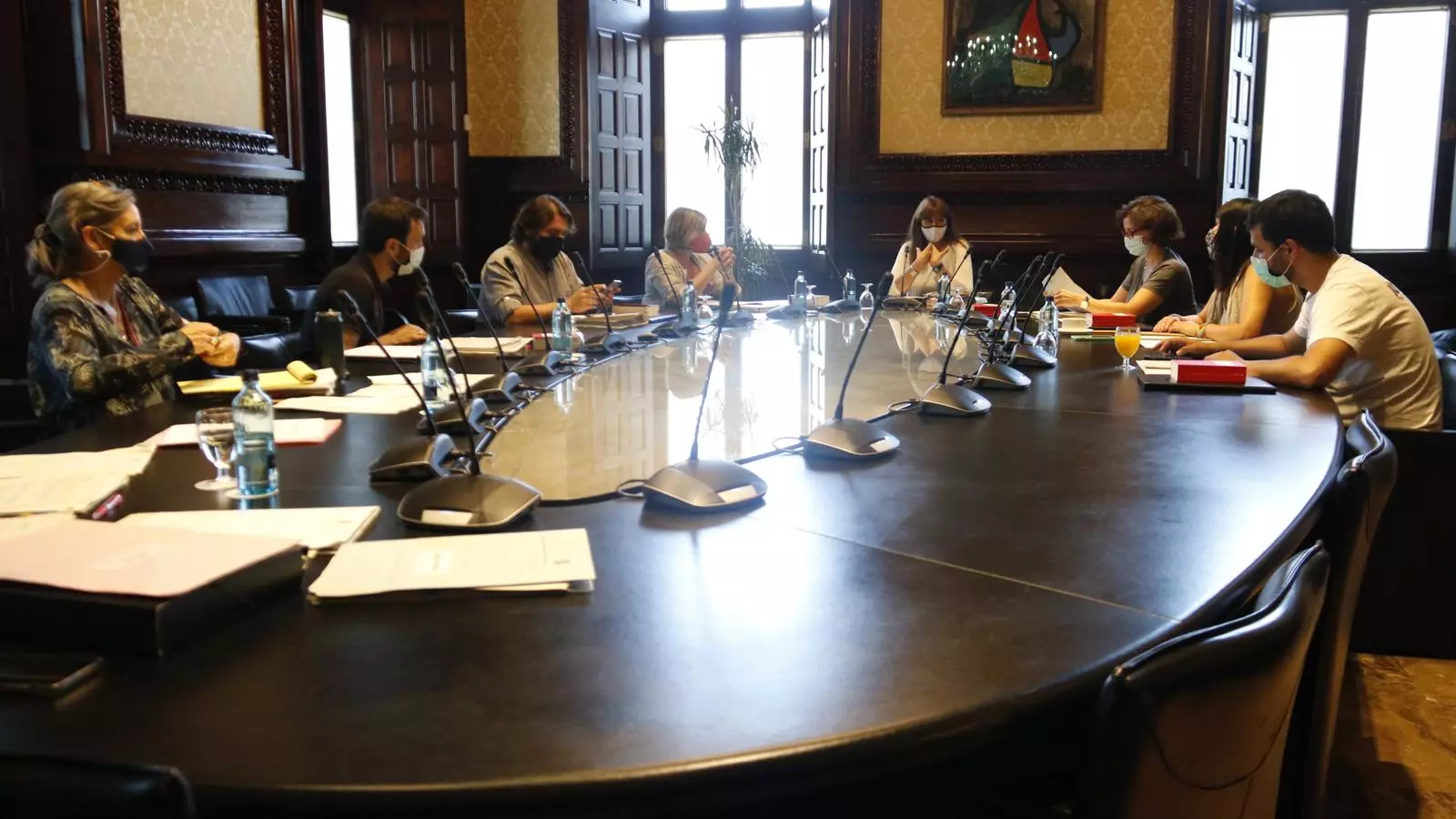 Imatge d'arxiu d'una reunió de la mesa del Parlament a la cambra catalana