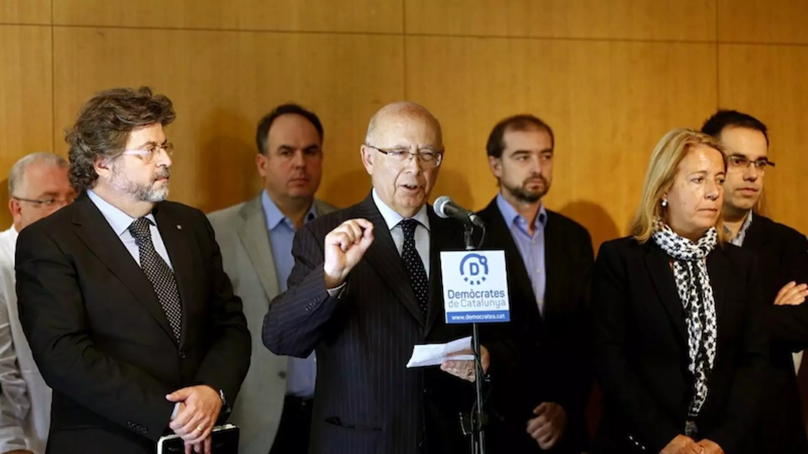Joan Rigol i Antoni Castellà, en la roda de premsa de Demòcrates de Catalunya / FRANCESC MELCION