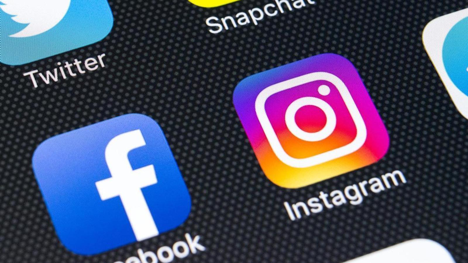 Las aplicaciones Instagram, Facebook.