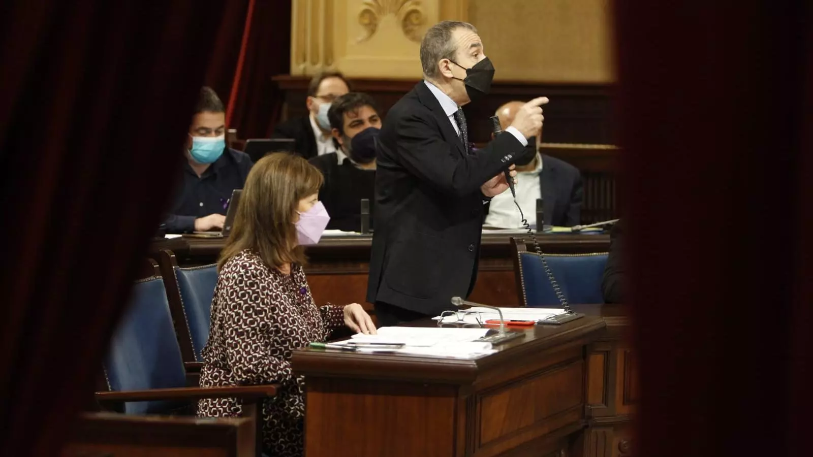 El vicepresident i conseller del Govern, Juan Pedro Yllanes, avui al Parlament.